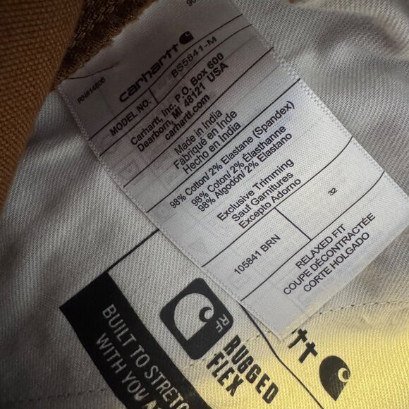 Carhartt Rugged Flex Size 32 Relaxed Fit Bin Canvas Short 8" NWT $45 - Picture 7 of 13